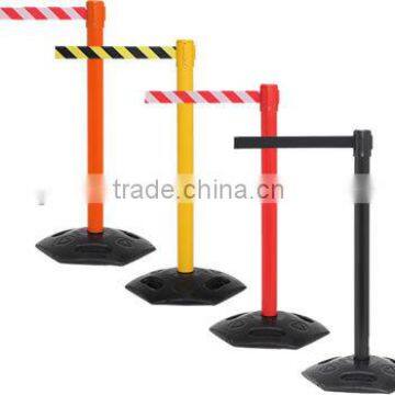 Factory queue system pole retractable stanchion with belt Rubber safety barrier