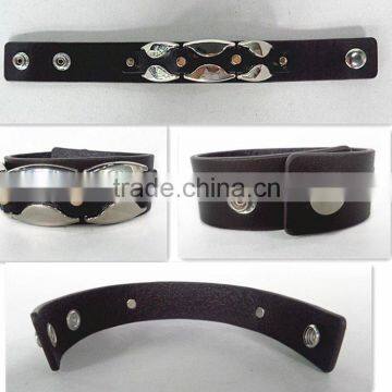 Hot Sale Wrap Leather Bracelet Stain Steel Handmade Men's Leather Bracelet photo-5