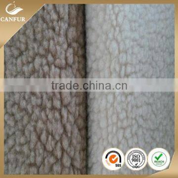 100% Polyester plain Knitted sherpa lining fabric