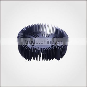 Round Shape Black anodized VGA heatsink,extruded aluminum profile heatsink