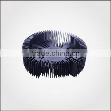 Round Shape in Black Surface Anodized Colour Extruded Aluminum VGA Heatsink