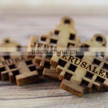 Olive Wood Jerusalem Jewelry Cross