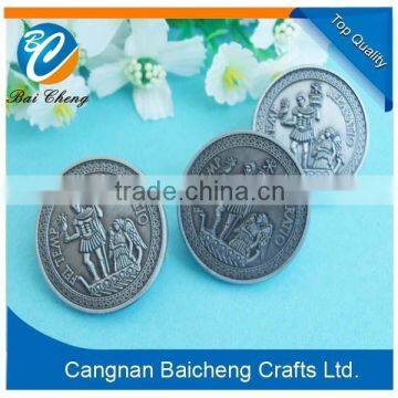 Ancient look engraved coin emblem with your brand logo