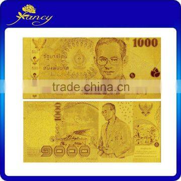 best selling Art And Craft Gift Thailand 1000 Baht Gold Foil Banknote