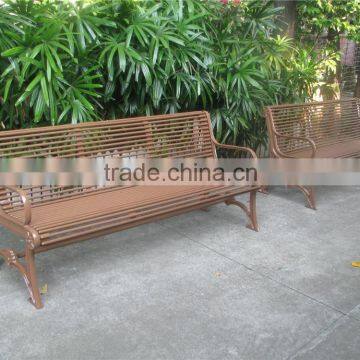 Powder coated metal street bench cast iron park bench