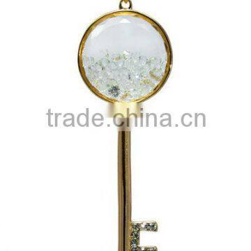 18K Gold Plating necklace & crystal key pendant China jewelry LN045-2