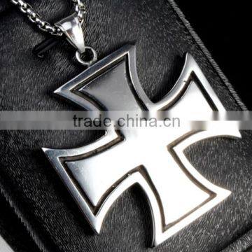 Men's Fashion Gift Crucifix White Tone Stainless Steel Medal Cross Pendant photo-3