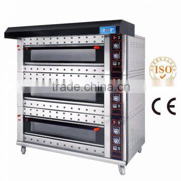 New design European standard 3 deck 12 trays industrial gas oven for bread