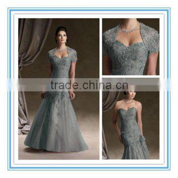 Two-Piece Chiffon & Tulle Dress Set, Strapless Mermaid Gown with Sweetheart Neckline Mother of Bride Dress(MOMO-3029)