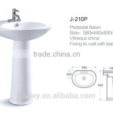 Round shape outside porcelain hand washing sink wash basin