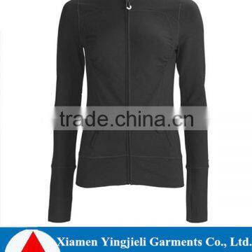 Fitness apparel high quality cheap women yoga jacket running jacket black yoga jacket