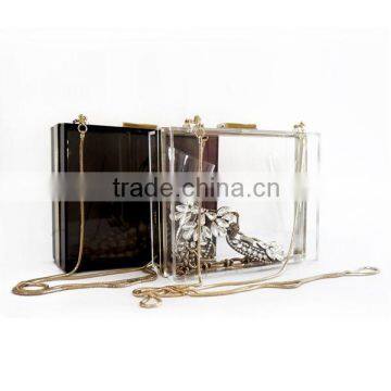 Transparent clutch evening bag acrylic box clutch