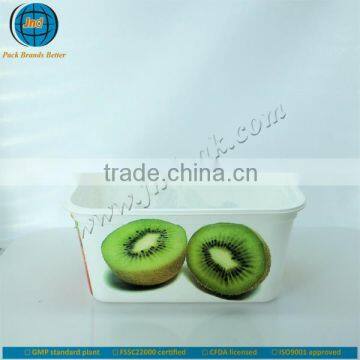 2015 offset printing plastic container for yogurt with private logo with FSSC 22000 certified by GMP standard plant