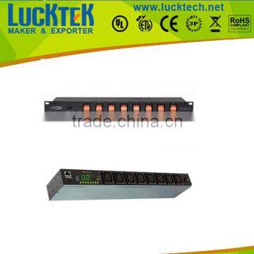 19 inch 1U Mains Distribution Unit with 8 x Individually Switched IEC Outputs