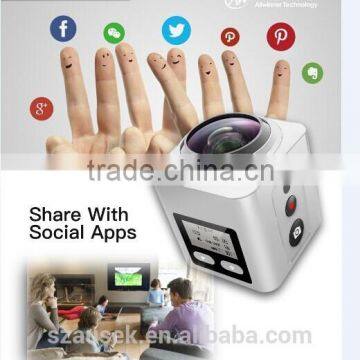 action camera be unique 360 degree sport action camera 4k 30fps mini DV waterproof 30M 2016 new