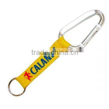 Yellow Webbing Cheap Custom Lanyard Keychains