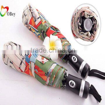 Multicolor Women Folding Compact Umbrella