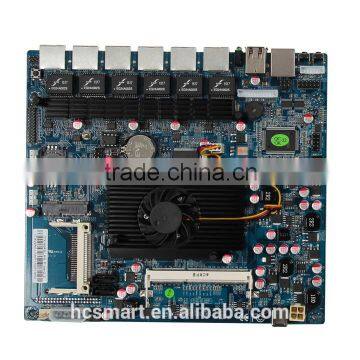 Intel Atom 6 lan D525 industrial network security firewall hardward pc motherboard dc power,sim,CF