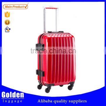 ladies fashion colorful hard shell luggage spinner 4 wheels luggage trolley carried on trave luggage