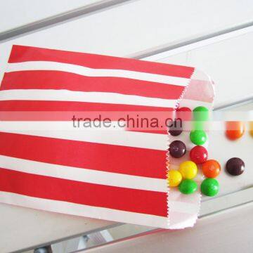 Red and white Stripe Paper Bags for Candy Bars and Packaging Gifts