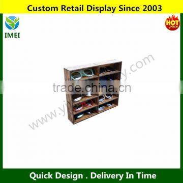 Sunglasses Display Case Storage Holder Organizer Wall Mount Shelving Shelf 3D Glasses Rack Oak Wood YM5-657