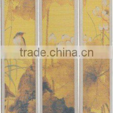 Water lily with Birds Bamboo Folding Screen