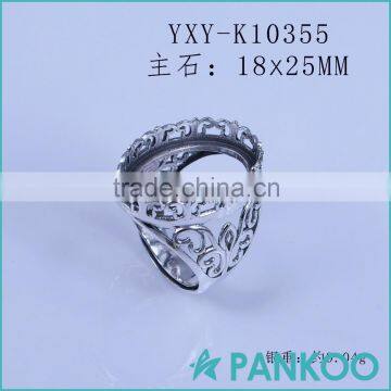 Party Queen ring with zircon 925 sterling silver ring base Chinese factory wholesale pure design