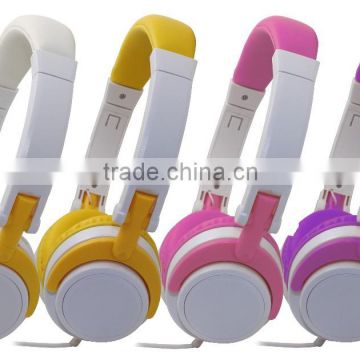 fashion colorful headphone wired round headphone for kids