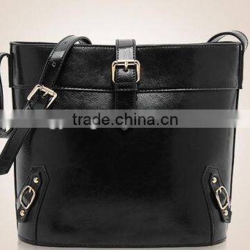 Women Leather Messenger Shoulder Bag Bucket Style Crossboy Bag