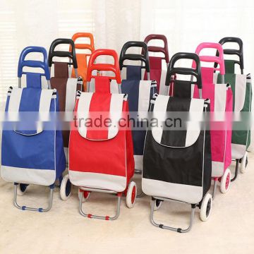 Fashionable promotional six wheel folding shopping trolley shopping trolley with removable bag