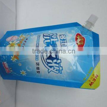Best design laundry detergent bag with spout /Stand up with spout laundry detergent bag