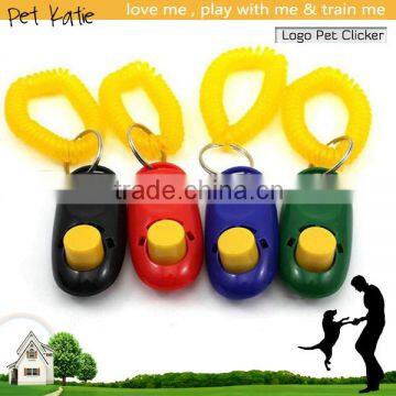 Customized Dog Supplies Colorful Plastic Pet Training Clicker with Wristband