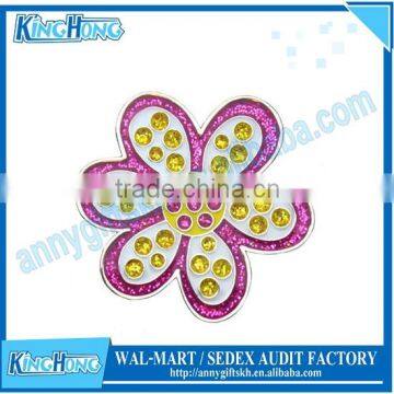 Flower shape ladies crystal golf ball marker