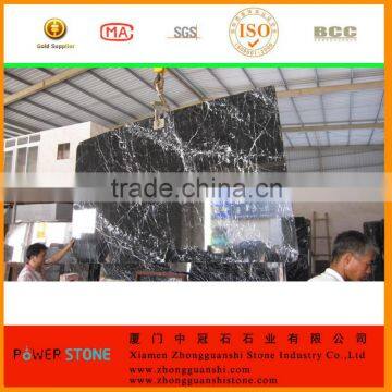 China nero marquina black marble flooring