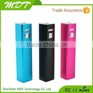 2015 new design portable Ultra thin lipstick 2600mah power bank for smartphone ipad