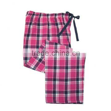 Wholesale OEM mens/womens/Ladies/kids Elastic Drawstring Waist yarn dyed Plaid flannel Pajama Pants