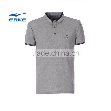 ERKE Simple Style Mens Summer Leisure Mirco Collar Short Sleeve t Shirt Office Cheap Wholesale Polo photo-5