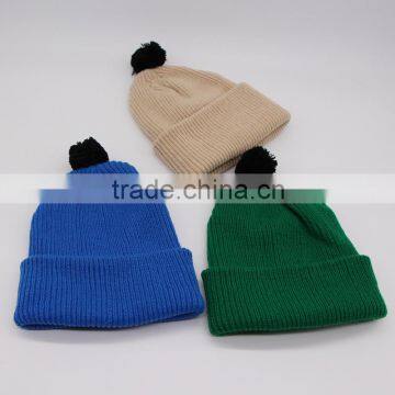 Fashion Plain Design Candy Sweet Kids Winter Hats and Caps With Top Ball photo-4