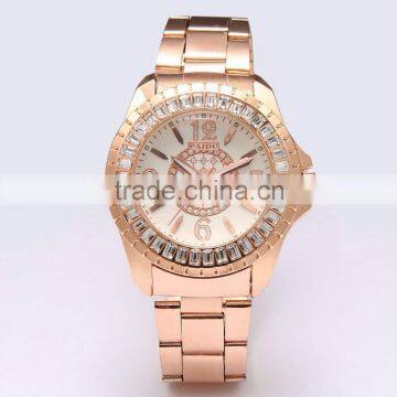 New Gold Steel Watches Luxury Women Watch Calendar Diamond Lady Watch photo-2