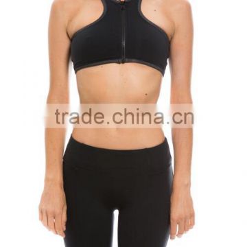 Custom Yoga Wear Fitness Zipped Racerback Sports Bra