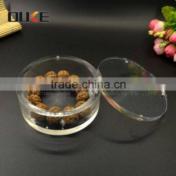 top class high transparent clear acrylic round shape storage box for jewelry