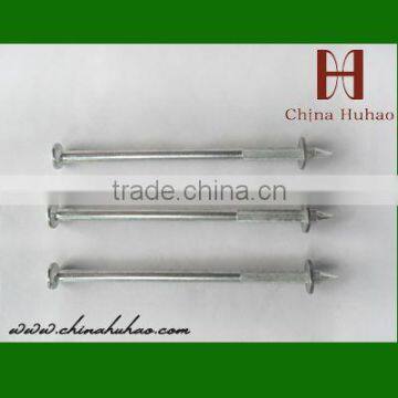 concrete nails common nails iron nails Steel #55 White Galvanized Vertical smooth Shank Shooting Nails with washer