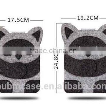 Black Color 7.9 Inch Wool Felt Tablet Case Cute Cartoon Raccoon Bag Tablet Sleeve Tablet Pouch photo-5