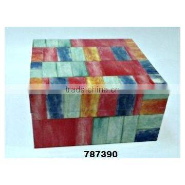 Wooden Box Painted small Blocks