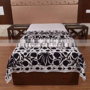 Indian Embroidered Suzani Wall Hanging Cotton Ethnic Vintage Bedding Throw Bedspread