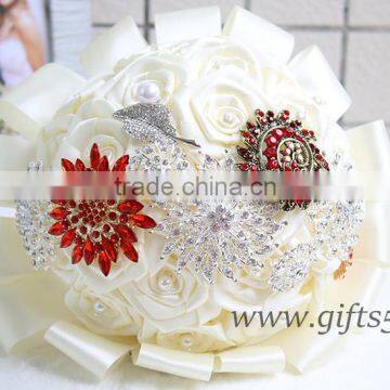 High Quality Luxurious White Satin Rose Spring Bouquet photo-3