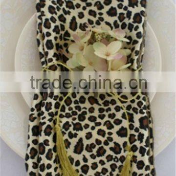 high quality satin leopard print napkin, banquet, wedding table napkin