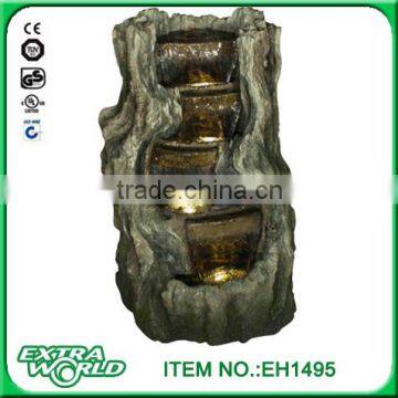 40 Inch Trunk 3 Tiered Waterfall Garden Fountain