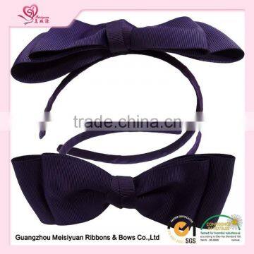 Fancy style girls hair accessories grosgrain hair bows big bow decorative head band