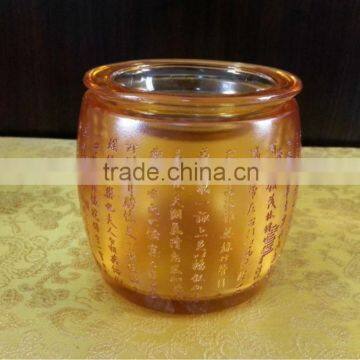 Handmade pate de verre crystal tea caddy